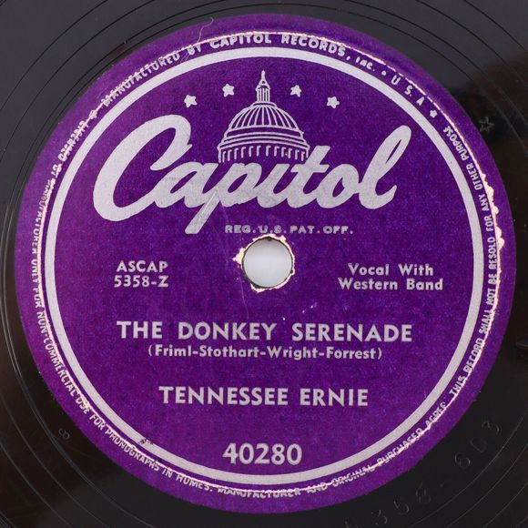 Tennessee Ernie - Cry Of The Wild Goose/Donkey Serenade 1950 78rpm Record 40280 - Picture 3 of 16